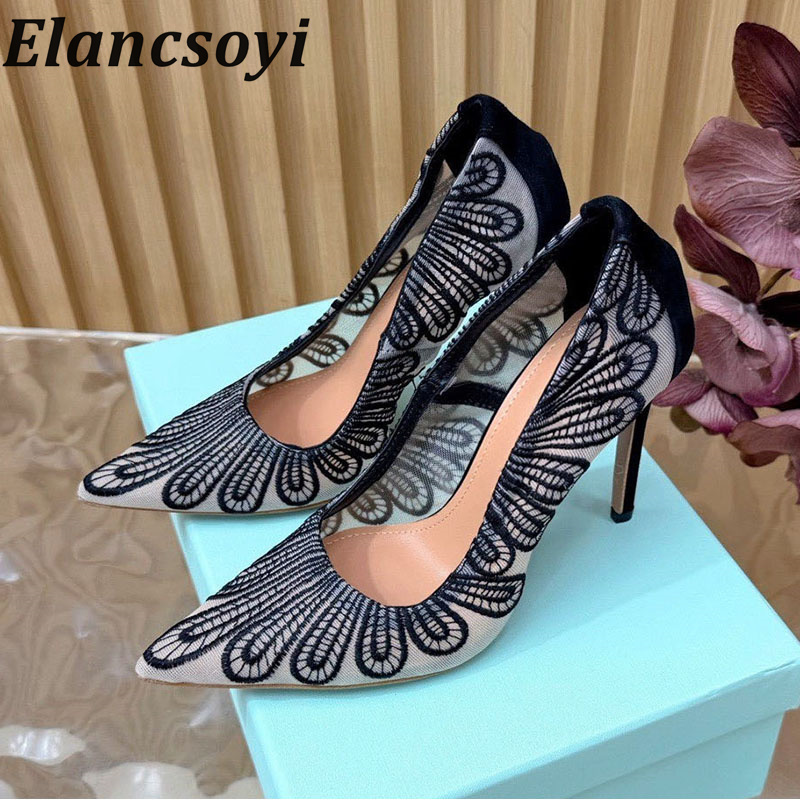 Embroidery On Leather - Sommer Neuheit 2026: Damen High Heels