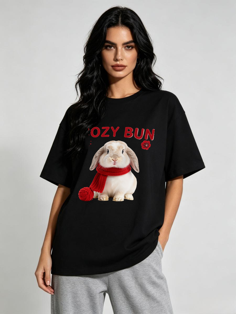 Embroidery Moisturizer - T-Shirts mit Haustier-Print, Regular Fit, für
