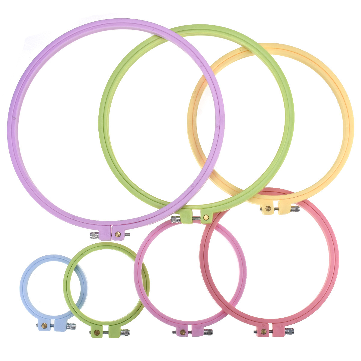 Embroidery Hoop Plastic - Runde Kreuzstich-Stickrahmen aus Kunststoff, Verstellbare Stickringe