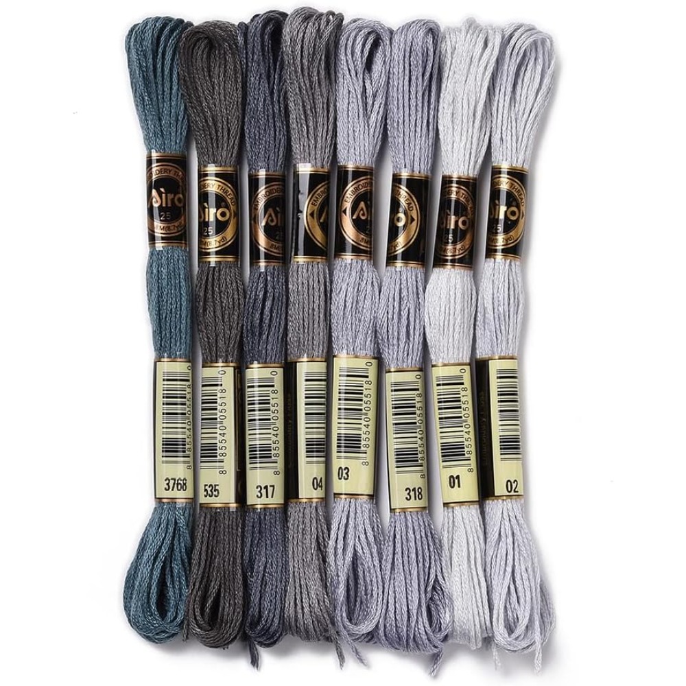 Embroidery Yarn - 8 Stränge, 70 Yards, graue Freundschaftsarmbänder,
