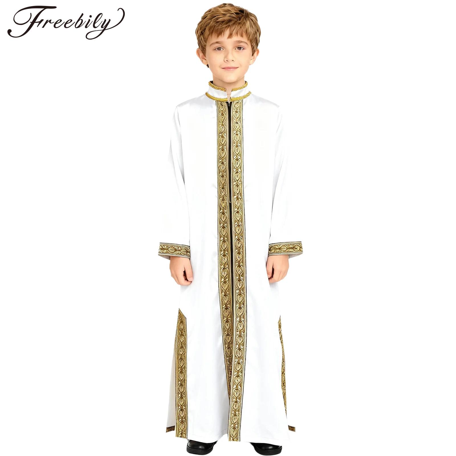 Embroidery Converter - Jungen Gold Stickerei Maxi Muslim Thobe