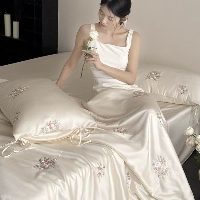 Embroidery Quilt Cover - Luxus Frankreich Stil Lyocell Faser Quilt