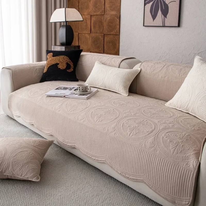 Embroidery Quilt Cover - 1pc Verdicken Baumwolle Sofa Schutzhülle Nicht-slip