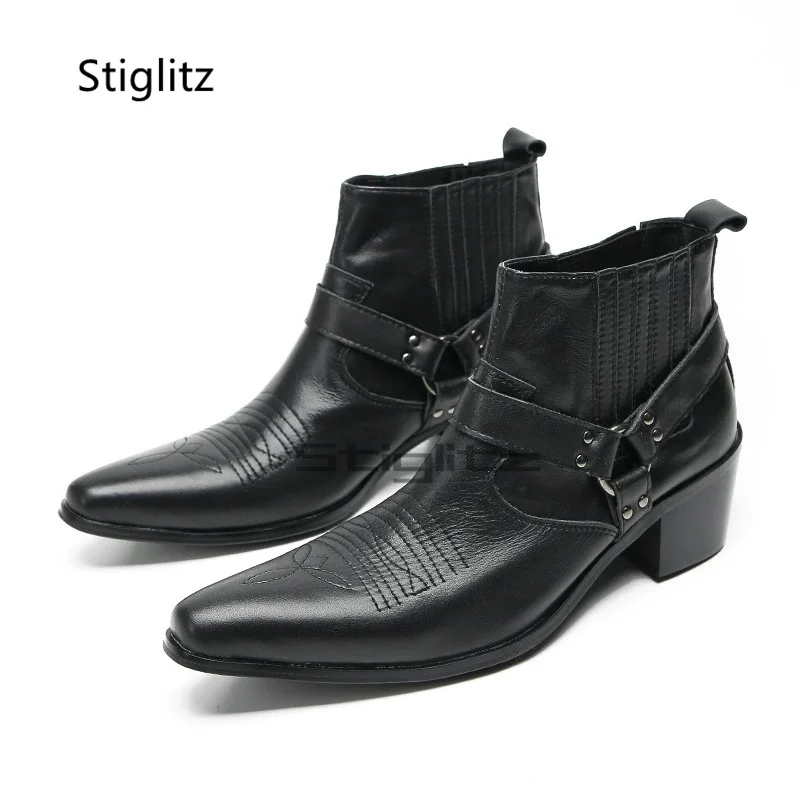 Schwarze Herrenstiefel aus Led – Embroidery On Leather Bewertung und Preis