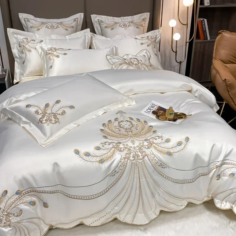 Luxus Gold feder Stickerei ägy – Embroidery Quilt Cover Bewertung und Preis