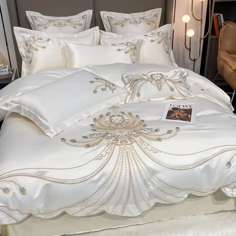 Luxus Gold feder Stickerei ägy – Embroidery Quilt Cover Bewertung und Preis