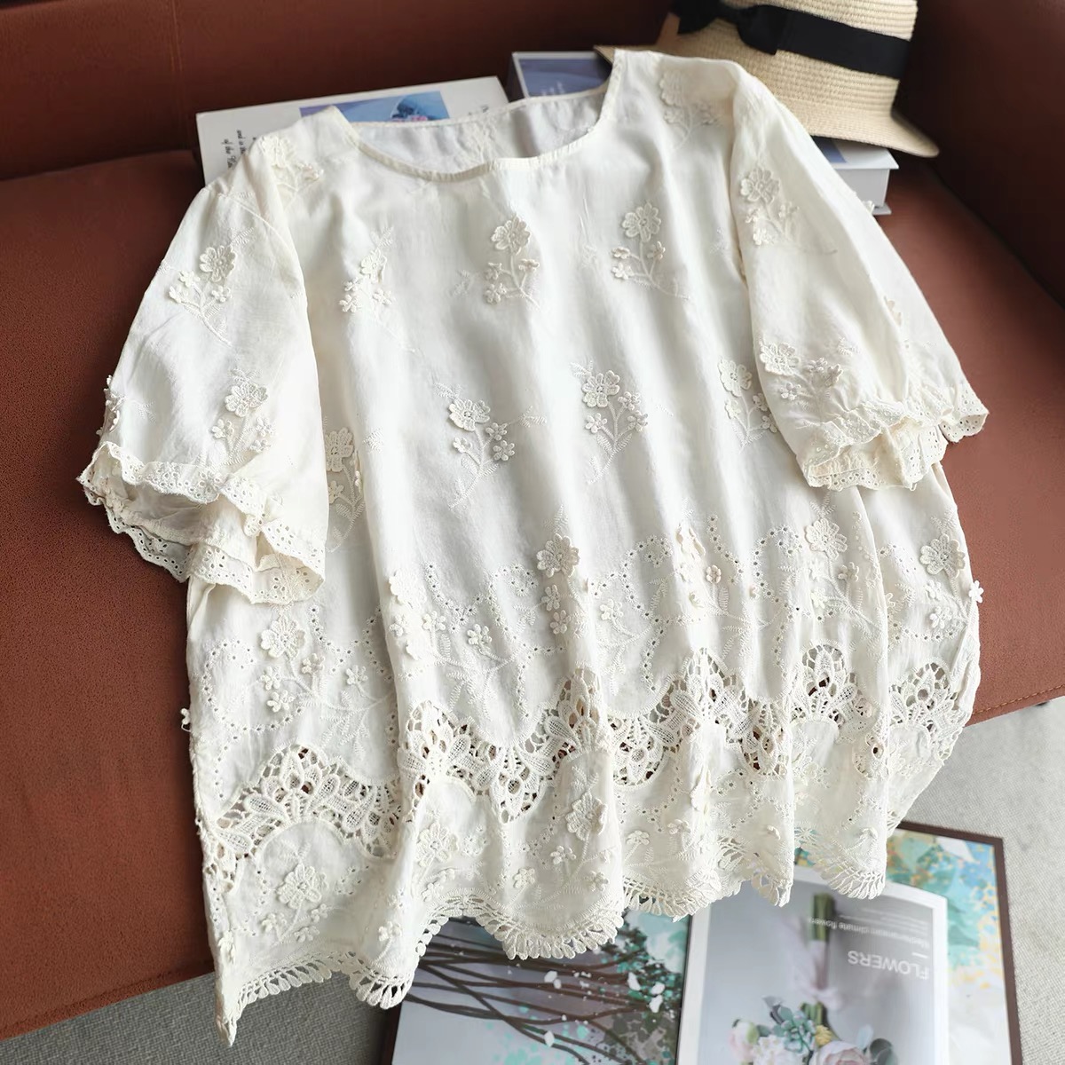 2026 Damen Vintage Weiße Baumw – Embroidery Eyelet Bewertung und Preis