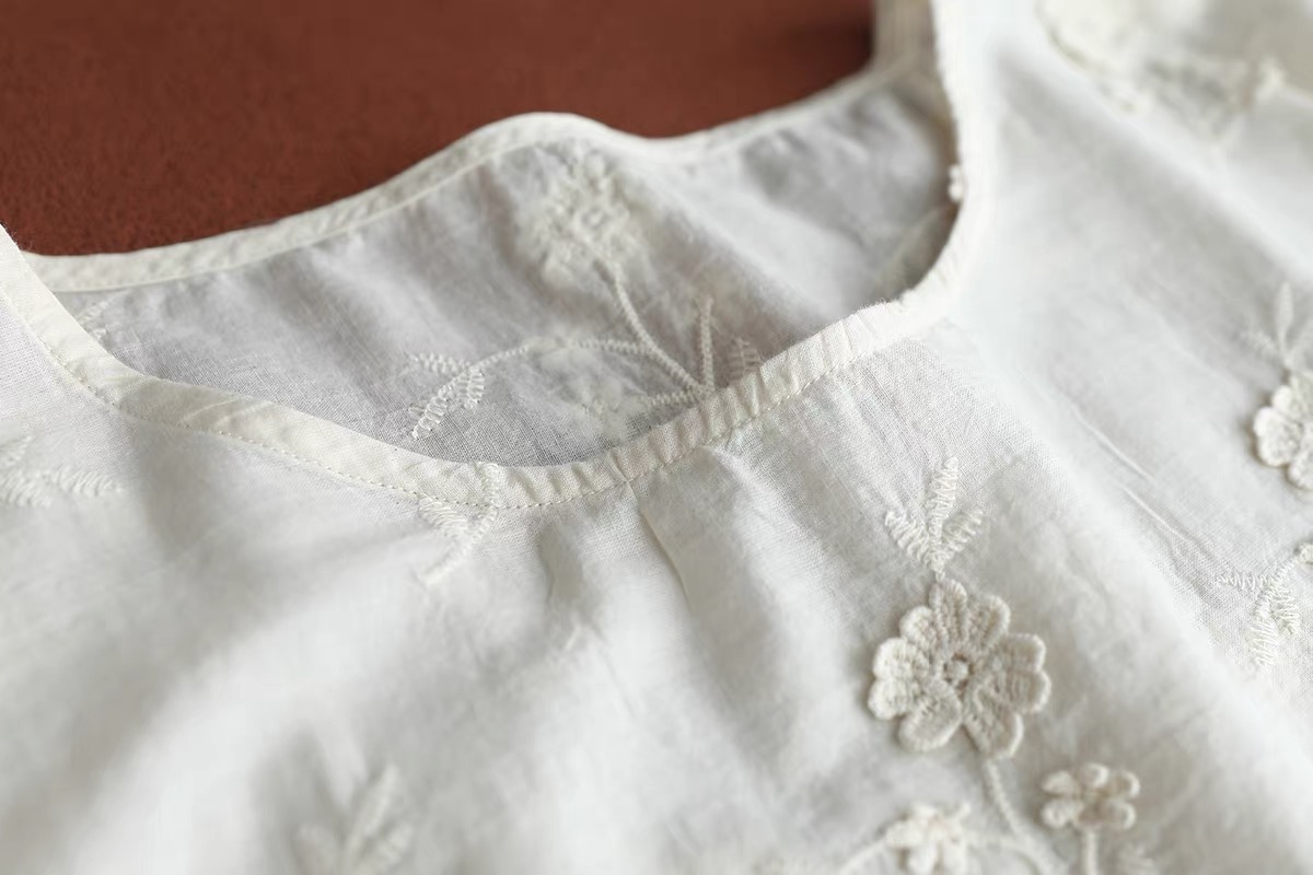 2026 Damen Vintage Weiße Baumw – Embroidery Eyelet Bewertung und Preis