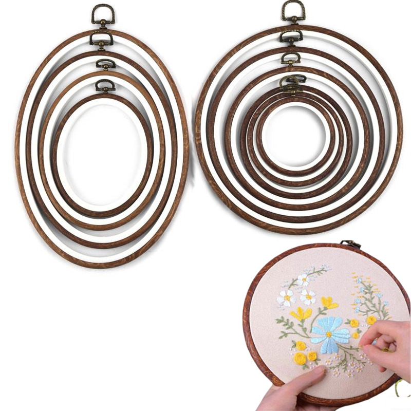 10PCS Nähen Werkzeug Runde Ova – Embroidery Hoop Plastic Bewertung und Preis