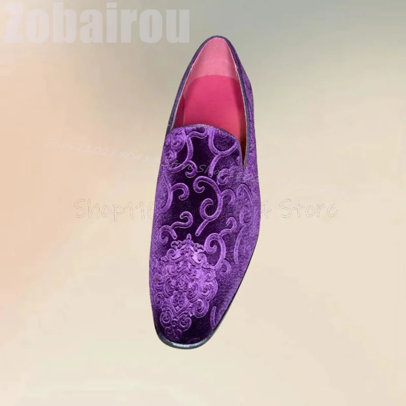 Lila Wildleder-Loafer mit Stic – Embroidery On Leather Bewertung und Preis