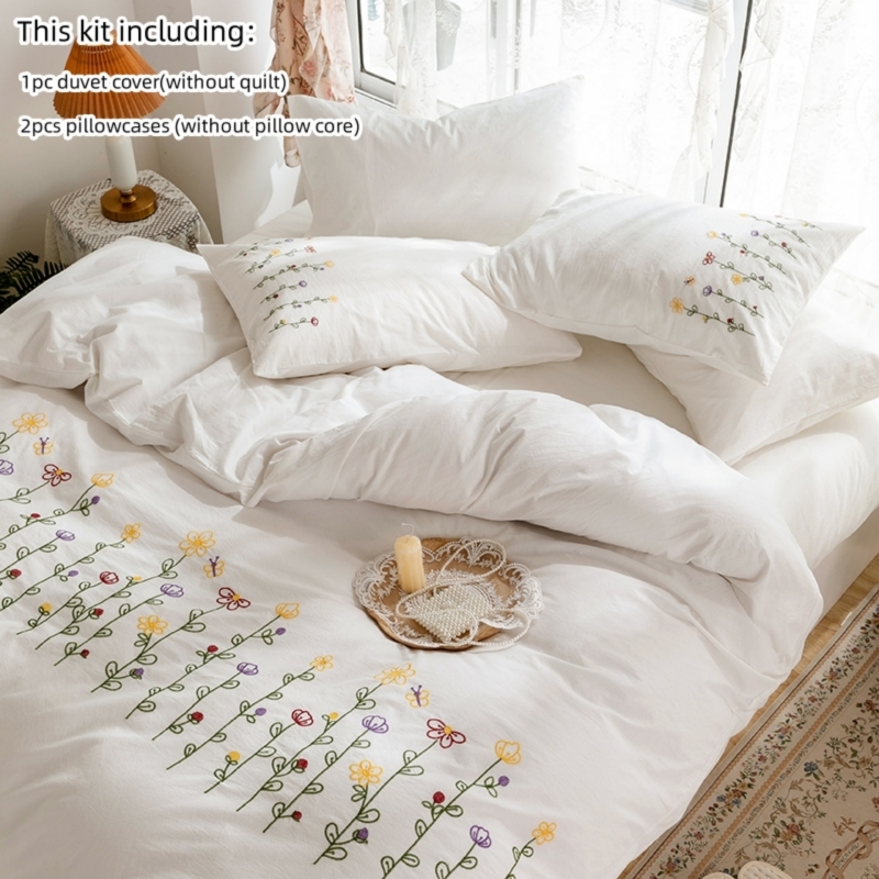 3-teiliges besticktes Bettbezu – Embroidery Quilt Cover Bewertung und Preis