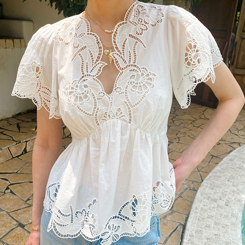 Französischer Stil Blumenmuste – Embroidery Eyelet Bewertung und Preis