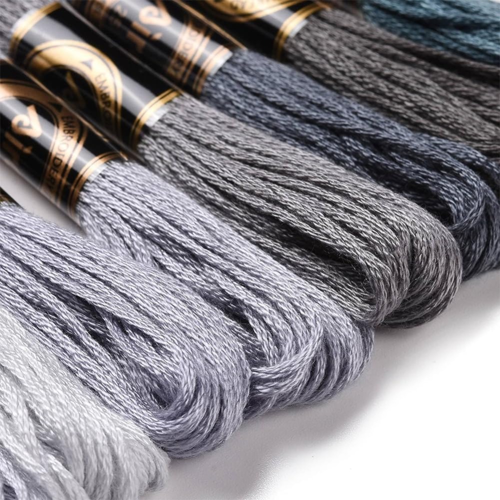 8 Stränge, 70 Yards, graue Fre – Embroidery Yarn Bewertung und Preis