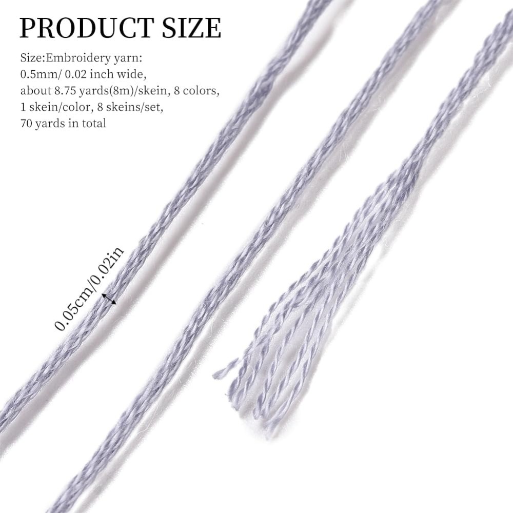 8 Stränge, 70 Yards, graue Fre – Embroidery Yarn Bewertung und Preis