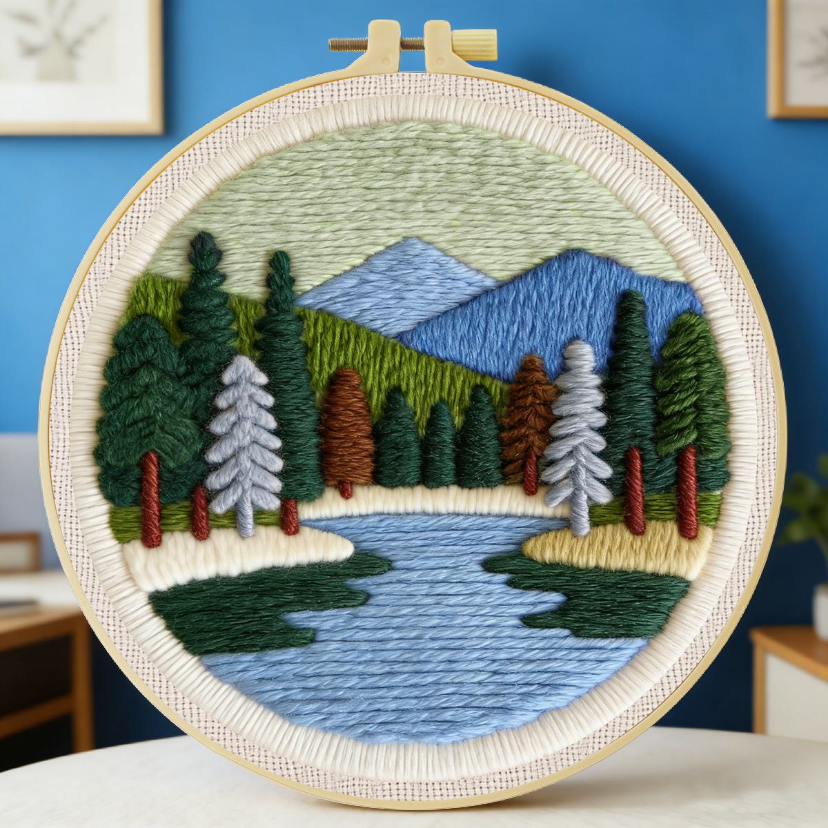 20x20cm/7,87 Zoll Landschafts- – Printed Embroidery Kit Bewertung und Preis