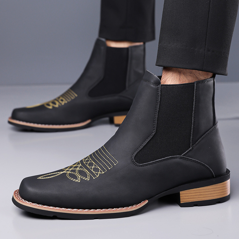 Herren Chelsea Boots Hochwerti – Embroidery On Leather Bewertung und Preis