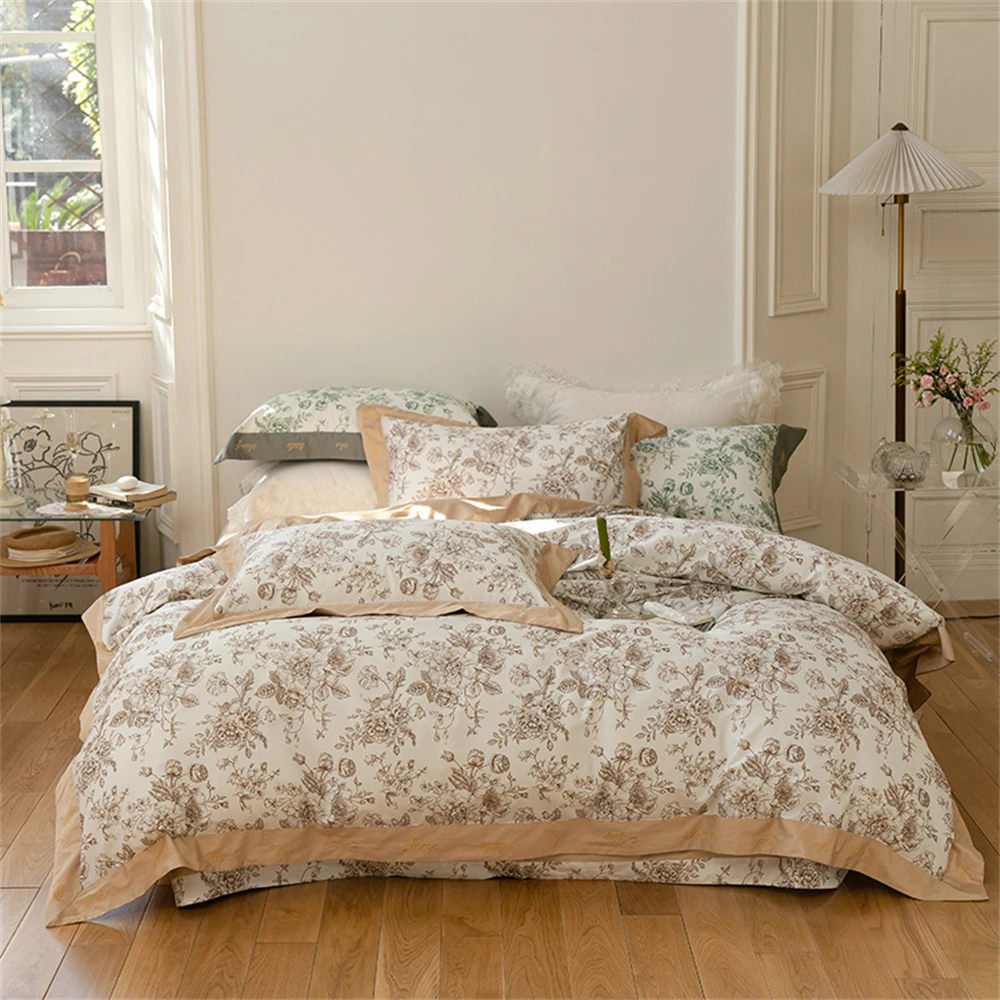Amerikanisch bedruckte, romant – Embroidery Quilt Cover Bewertung und Preis
