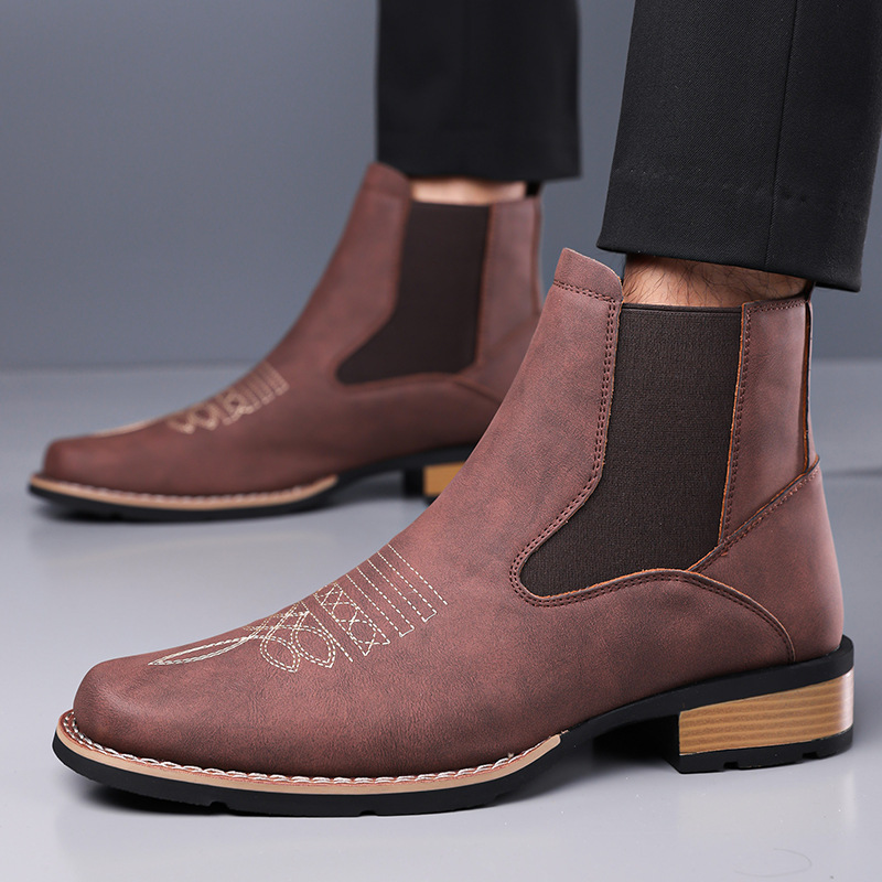 Luxuriöse Herren-Chelsea-Stief – Embroidery On Leather Bewertung und Preis
